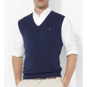 Polo Ralph Lauren NWT Navy Pima Cotton Sweater Vest Size XL